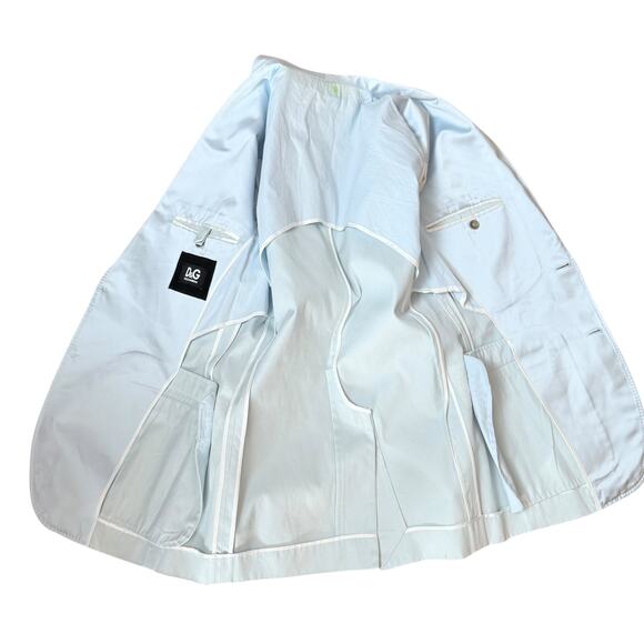 Dolce & Gabbana Light Blue Cotton Blend Blazer Size 46 Authentic Button Closure - Picture 8 of 16